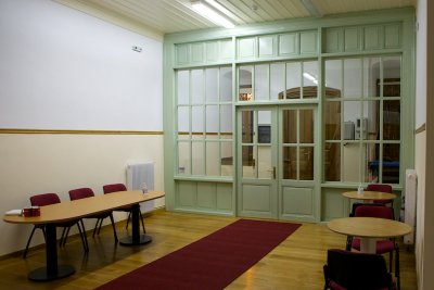 Inside the building