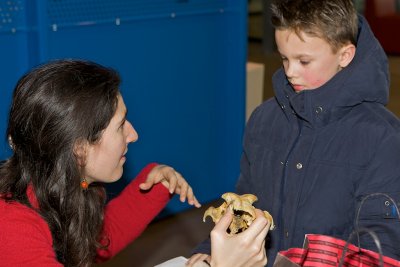 de Griekse Roula Pappa, paleontologe van de unitversiteit van Thessaloniki geeft deskundige uitleg