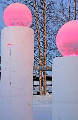 Pink Ice Sculpture Lamps