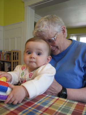  Lili entertains grandma Jean.