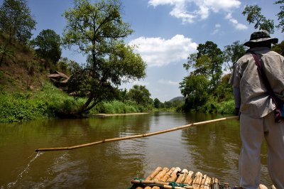 Bamboo rafting down Mae Taeng River Thailand