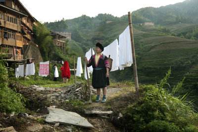 Yao ethnic minority lady, Da Zai village, Long Ji.
