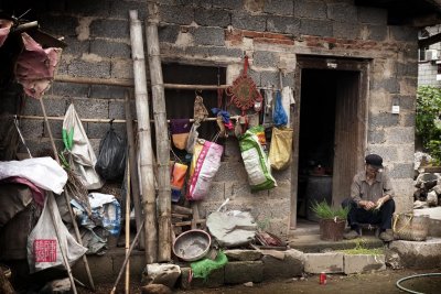 Villager at home in Ping An, China