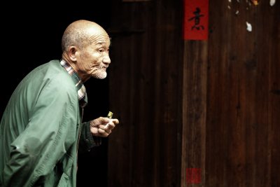 Old man in Xing Ping, Guang Xi Province, China