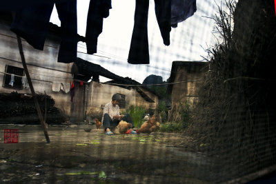 Preparing dinner, village in Xingping.