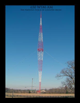 50,000 watt 650 WSM-AMs Blaw Knox tower south of the city.