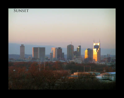 Sunset over the city