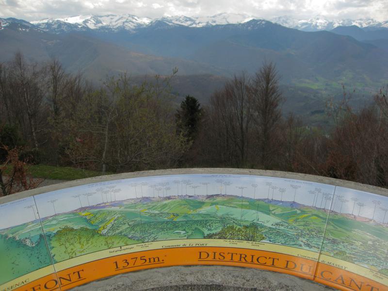 View finder and view of the Pyrenees