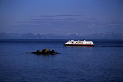 Hurtigruten ferry cruising costal Norway