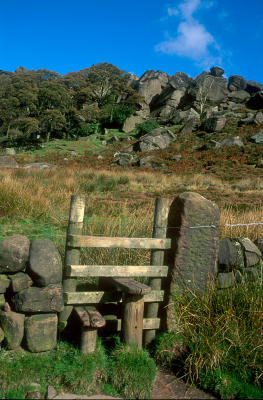 A stile at the Roaches, Staffordshire