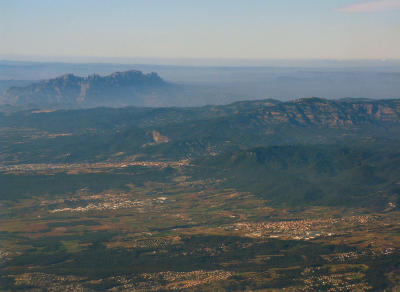 Distant Montserrat seen from the air