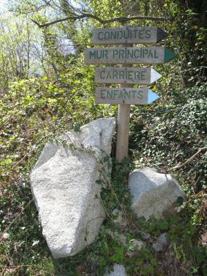 Signs at Auxat crag