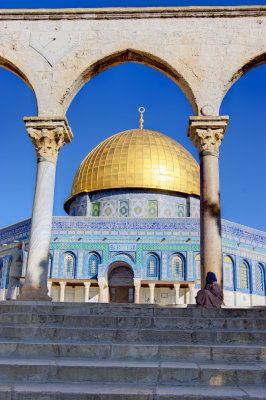 Dome of the Rock from the foot of the Stairs Leading up to the Dome of the Rock
