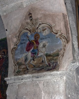 Partially Restored Fresco in the Church of the Holy Sepulchre