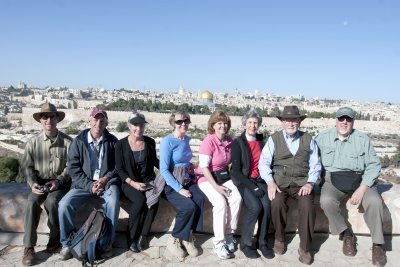 Shreveport Travellers and Zack on the Mount of Olives