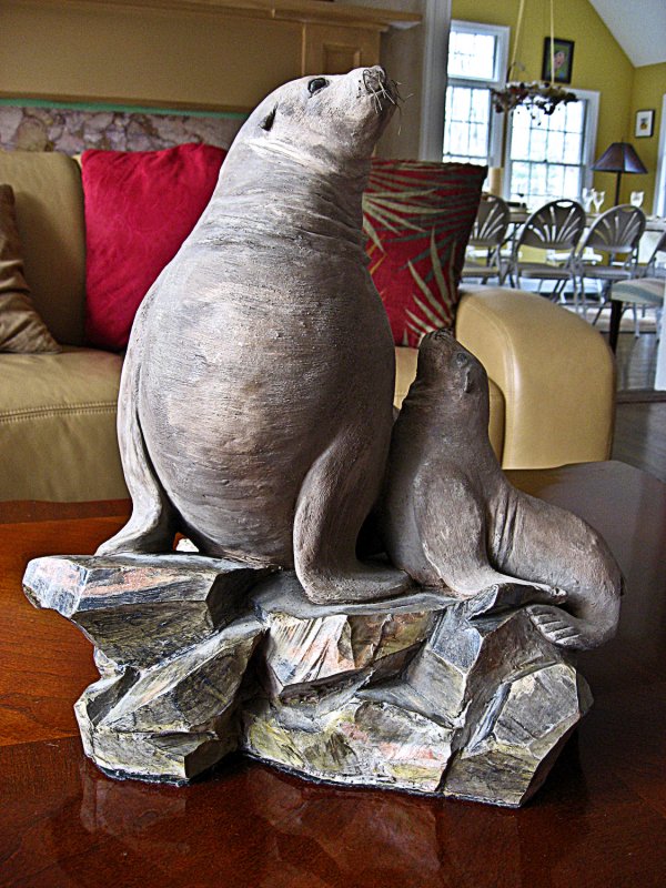 sea lion and pup 3 - Clay