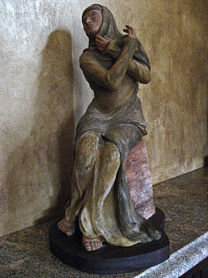 devotional figure after the Sistine Chapel - Clay/patina