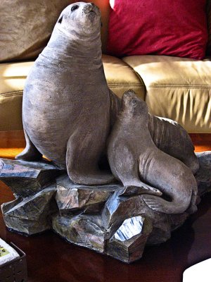 sea lion and pup - Clay