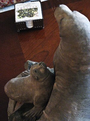 sea lion and pup detail - Clay