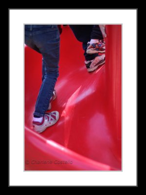 climbing the slide
