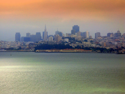 Light,fog and clouds want to play with me,but San Francisco is watching me from afar...