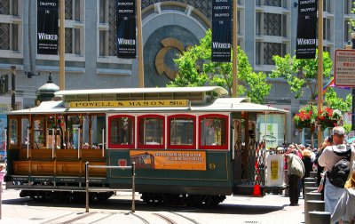 SF : Turn the cable car at Powell & Market Sts.