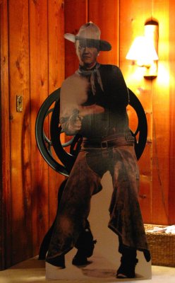 You must be careful in this ranch: John Wayne was still firing...