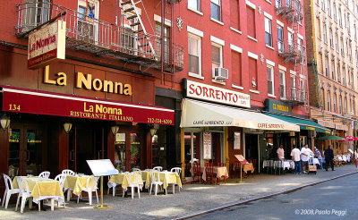 Eating Italian in Little Italy, NYC.