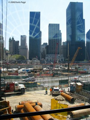 Ground Zero to work, as seen from the World Financial Center