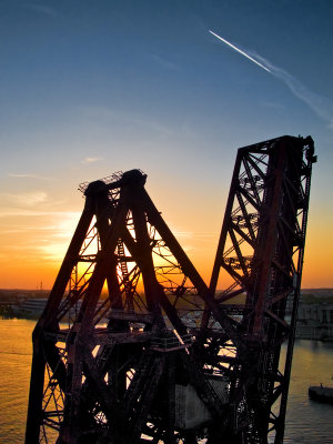Railroad Bridge at Sunset