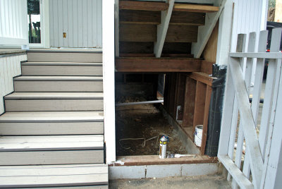 New Steps to Porch and Cabinet