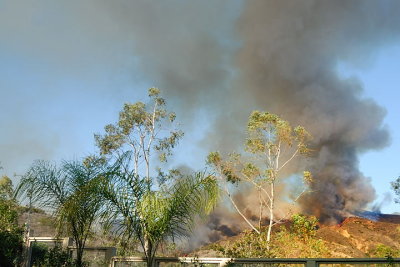 Fire in Trabuco Canyon-viewed from backyard 10-07