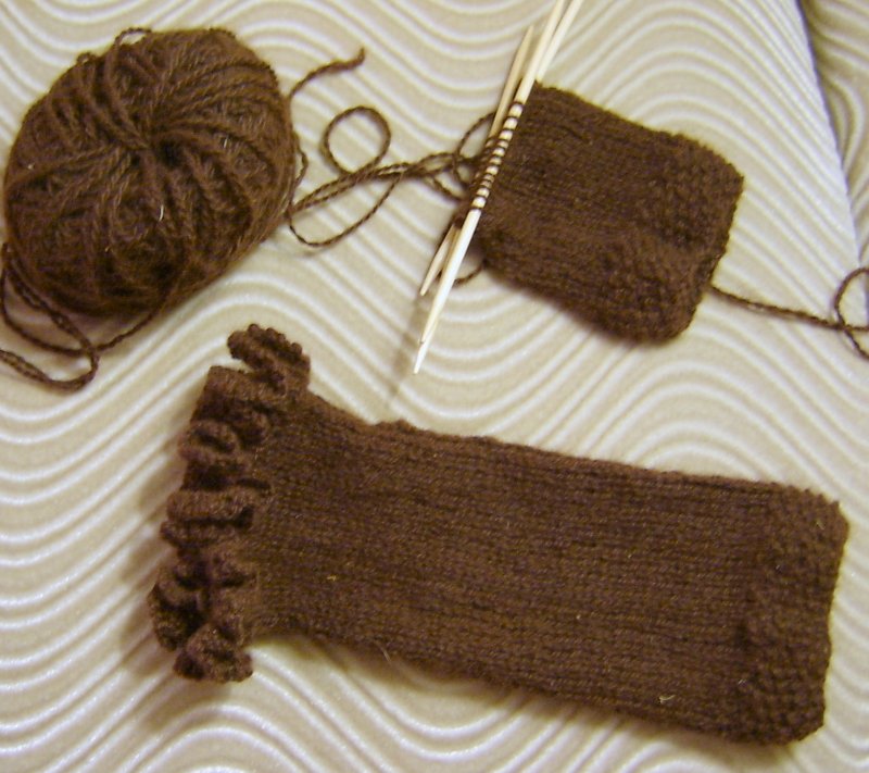 Alpaca Fingerless Glove Progress