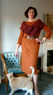 Copper Ribknit with Cat