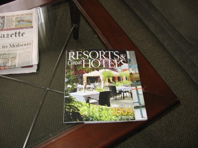 The hotel's garden restaurant on magazine cover