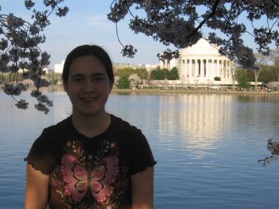 Our daughter by the Tidal Basin and Jefferson Memorial.jpg