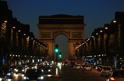 Champs Elyses and the Arc de Triomphe