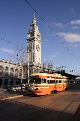 F Market Streetcar at the Ferry Building