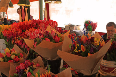 Selling flowers at the Pike Place Market