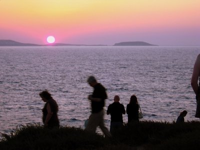 Watching the sun set from the Greek island of Naxos
