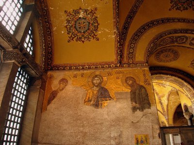 Tiled mosaics inside the Aya Sofia