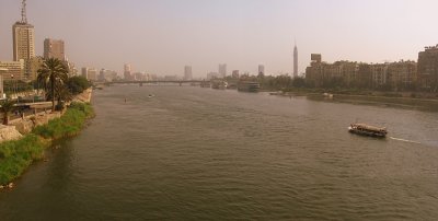 Nile panorama from the 6th of October Bridge, Cairo