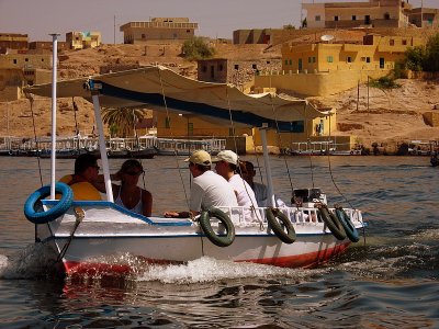 Taking the boat to Philae Temple