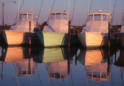 Boats at Oregon Inlet NC