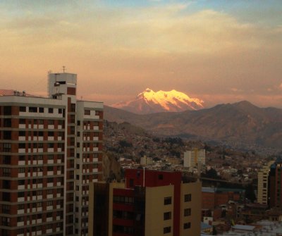 View of Mt Ilimani from Hotel