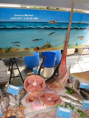 Seafood for sale - Greoux market (2007)