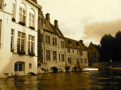 Boating through Bruges