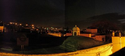 roof top patio at night