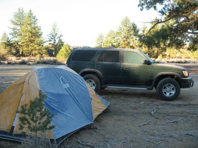 Frosty tent and truck