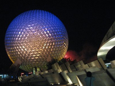 The Sphere at night